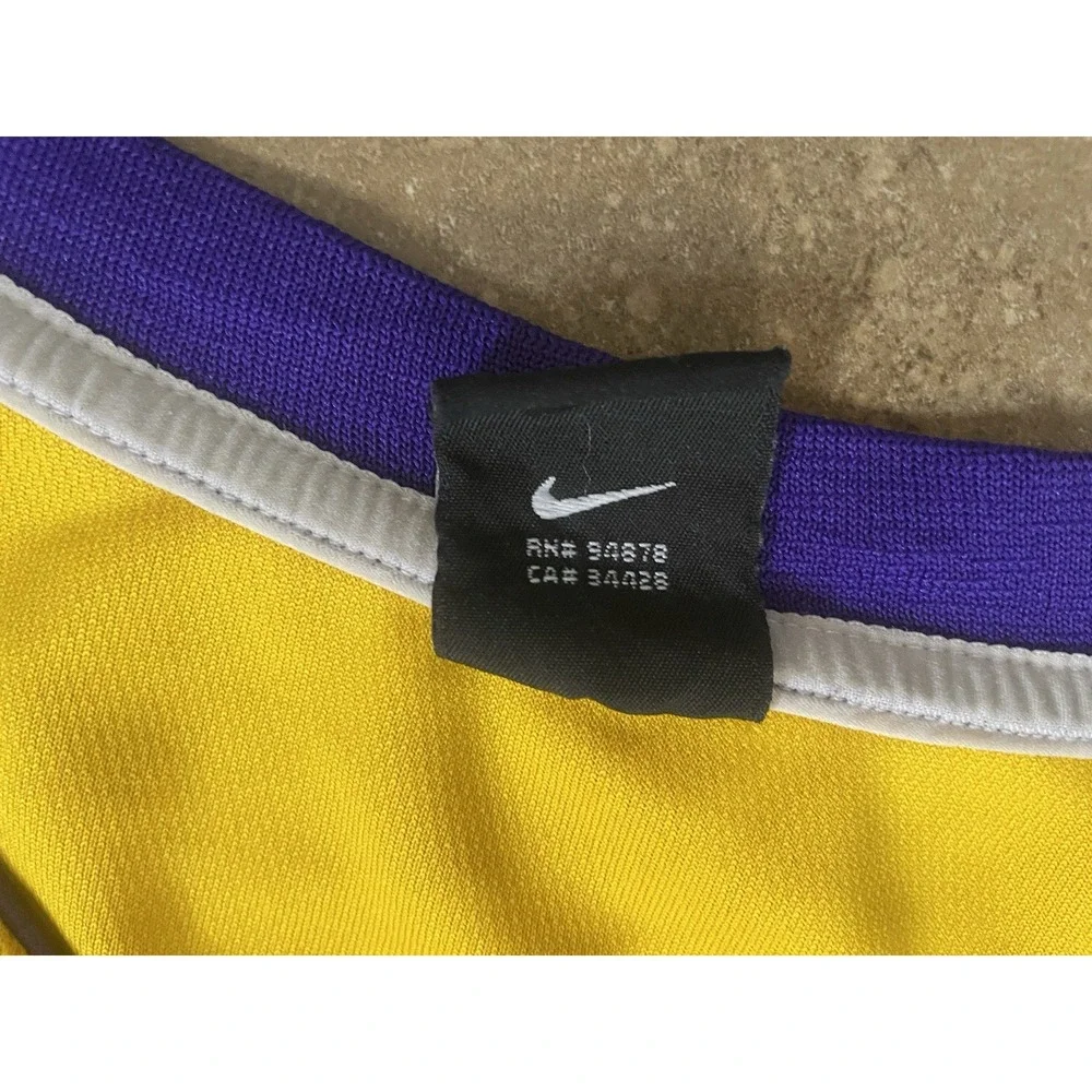 Nike Los Angeles Lakers Shaquille O'Neal #34 Sz 3XL 56 NBA Dri-FIT Yellow Jersey